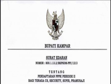Surat Edaran Bupati Kampar tentang Pendaftaran PPPK Periode II Kabupaten Kampar