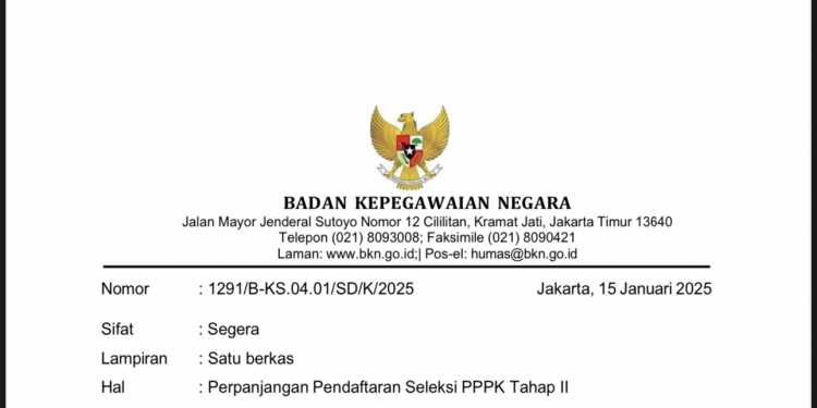 Perpanjangan Pendaftaran Seleksi PPPK Tahap II