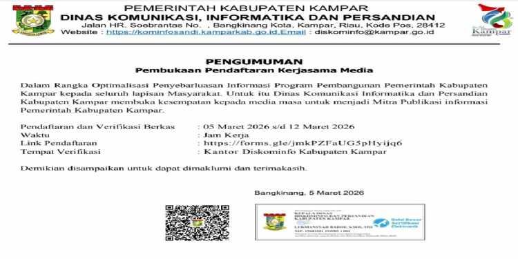 Pengumuman Pembukaan Pendaftaran Kerjasama Media
