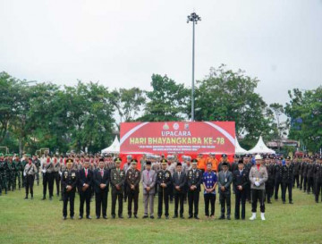 Upacara Hari Bhayangkara ke- 78 Tahun 2024 di Kabupaten Kampar Berjalan Hidmat, Sukses dan Lancar