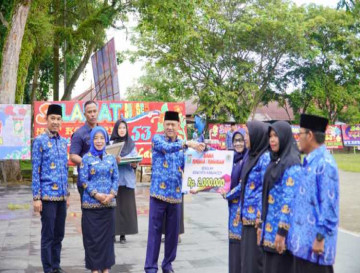HUT ke-53 Korpri, Pj Bupati Kampar Hambali Bacakan Tujuh Pesan Presiden RI