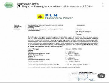PLTA Koto Panjang Hari ini  Akan Menambah Bukaan Pintu Pelimpahan Air Waduk