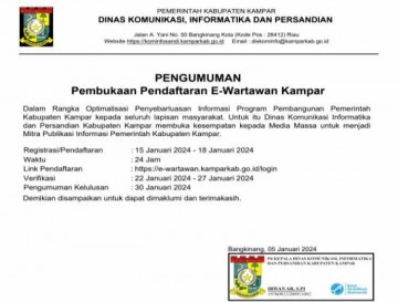 Diskominfo Kampar Buka E-Wartawan Untuk tahun 2024