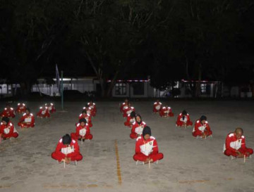 Usai di Lantik Pj Bupati Kampar Anggota Paskibraka Kabupaten Kampar Laksanakan Renungan Suci