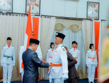 Kukuhkan 30 Paskibraka Kabupaten Kampar Tahun 2024, Pj. Bupati Kampar