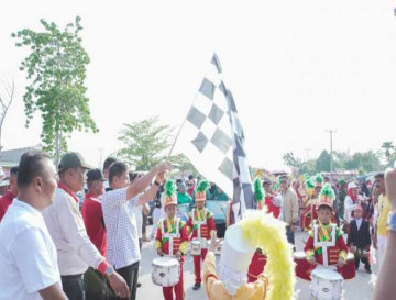 Pj Sekda Kampar, Ahmad Yuzar S.Sos, Membuka Kegiatan Jalan Santai di Desa Rimbo Panjang