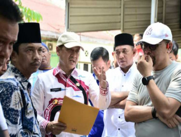 Pj Bupati Kampar Hambali Tinjau Pembangunan Waduk di Desa Gading Marpoyan