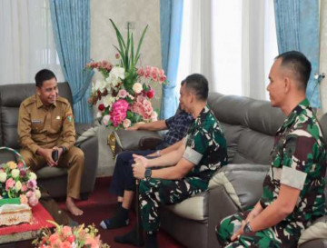 Perkuat Ketahanan Pangan, Bupati Kampar Terima Kunjungan Danyon Teritorial Pembangunan 898