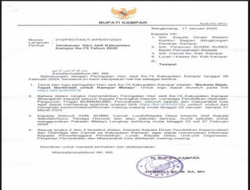 Himbauan Hari Jadi Kabupaten Kampar Ke 75 Tahun 2025