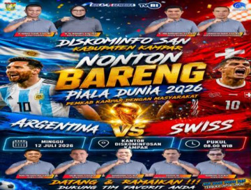 Perempat Final, Diskominfo Kampar Gelar Nobar Piala Dunia 2026 Antara Argentina Vs Swiss Minggu Pagi