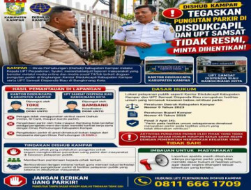 Dishub Kampar Tegaskan Pungutan Parkir di Disdukcapil dan UPT Samsat Tidak Resmi, Minta Dihentikan